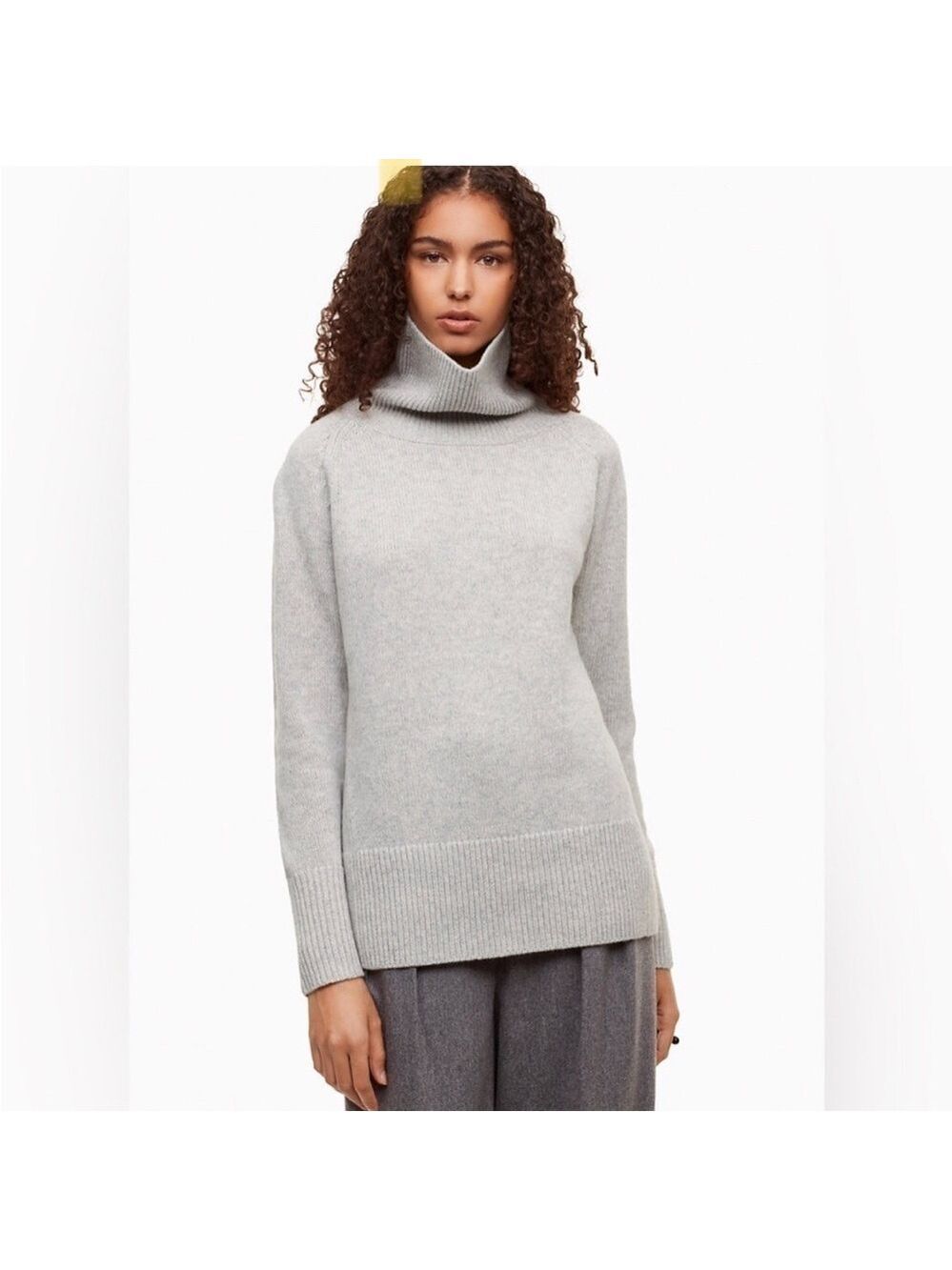 Aritzia Babaton Nicolas comet grey cashmere blend turtleneck sweater Small